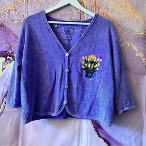 5/$30 Vintage Michael Leu Collection Cropped Cardigan Purple S